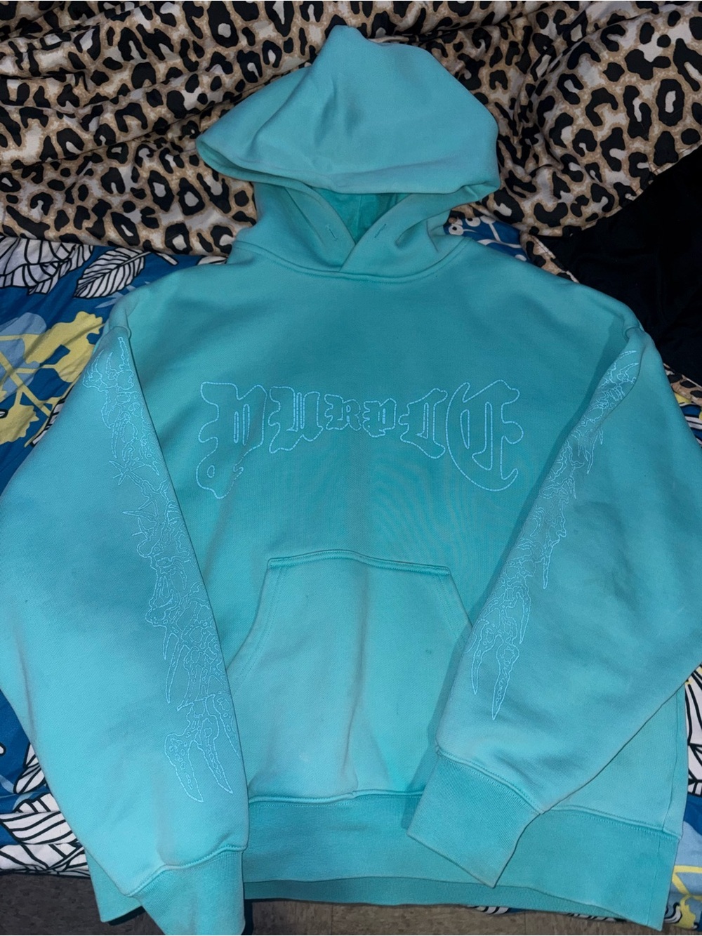 Turquoise purple brand Hoodie barely used